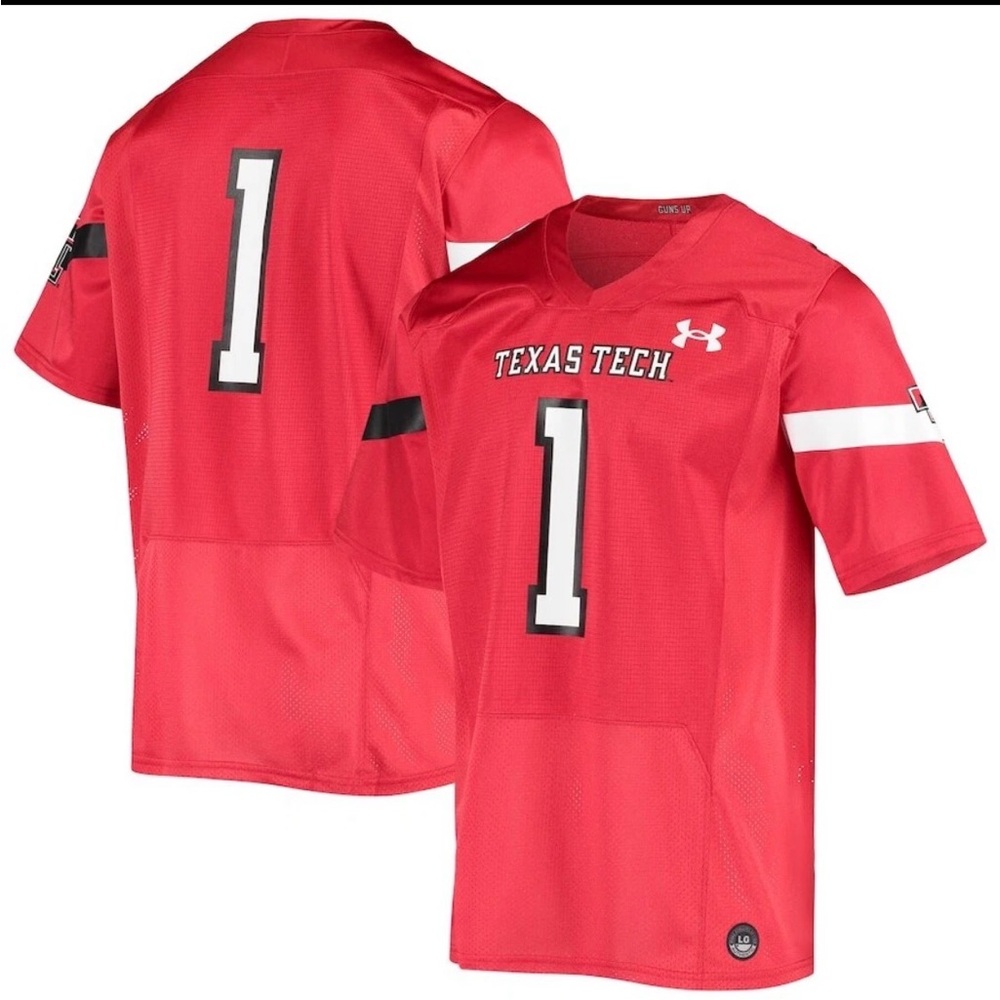 TEXAS TECH Under Armour Football Jersey Red #1 Unisex